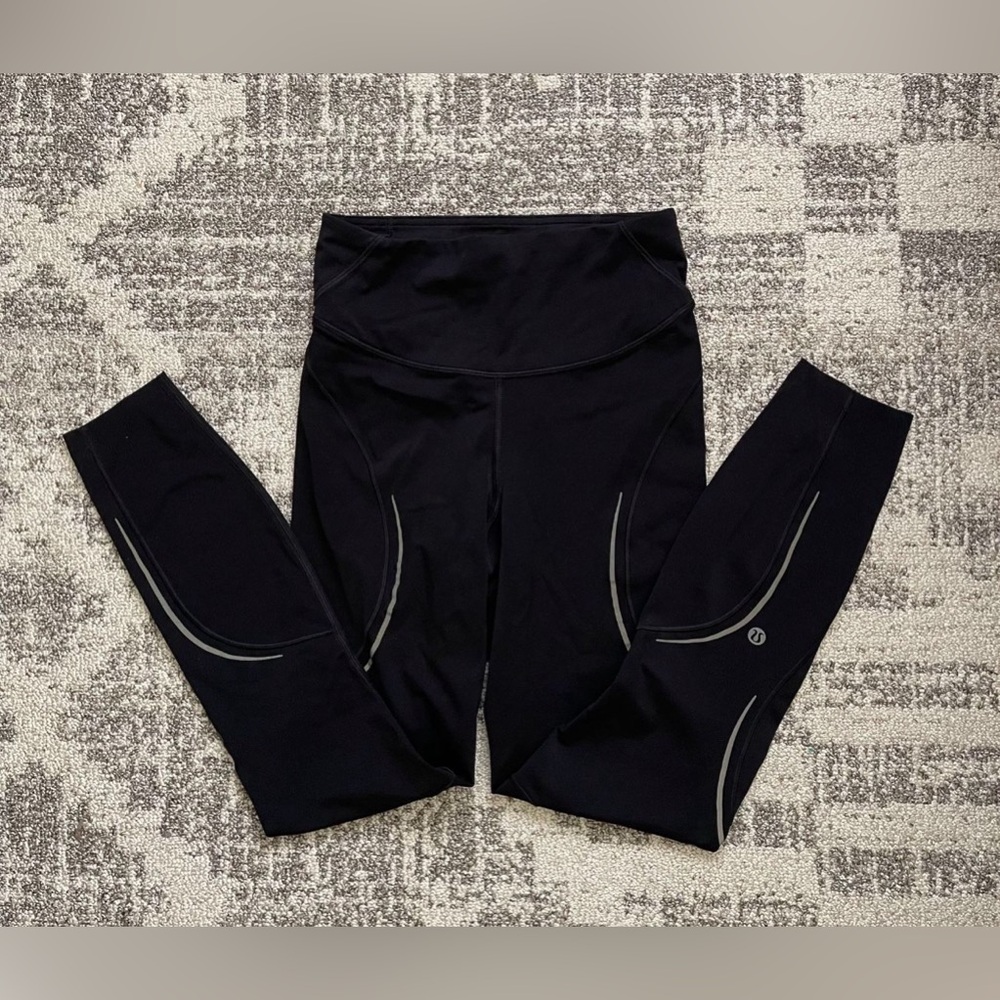 Lululemon Womens Yoga Pants Reflective Leggings Black